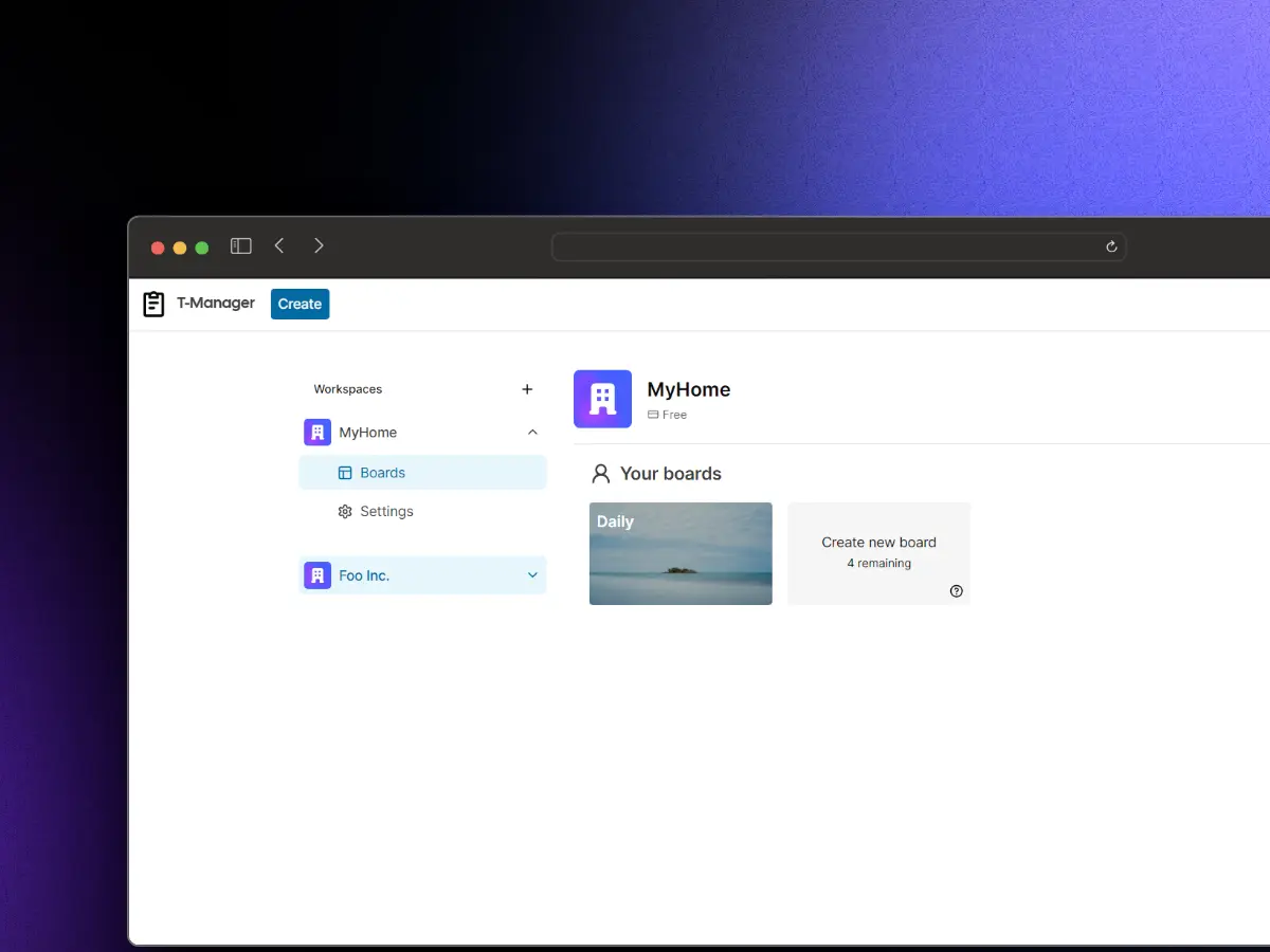 T-Manager (Trello Clone)